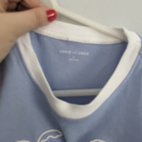 Janie and Jack Blue Tshirts 6 Applique Wave and Linen Stripes Toddler Bundle - Picture 6 of 8